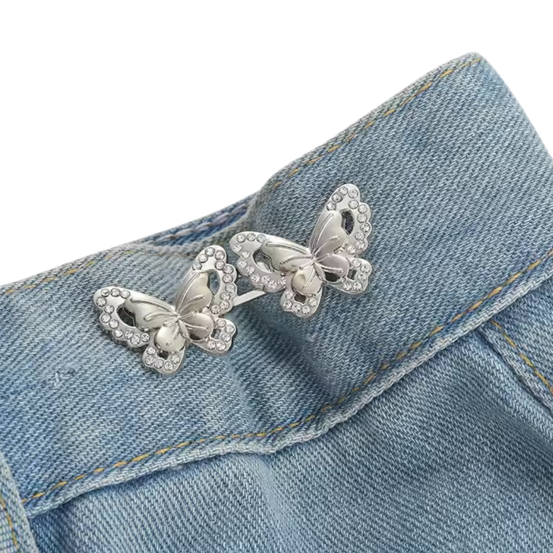 Doble mariposa plata
