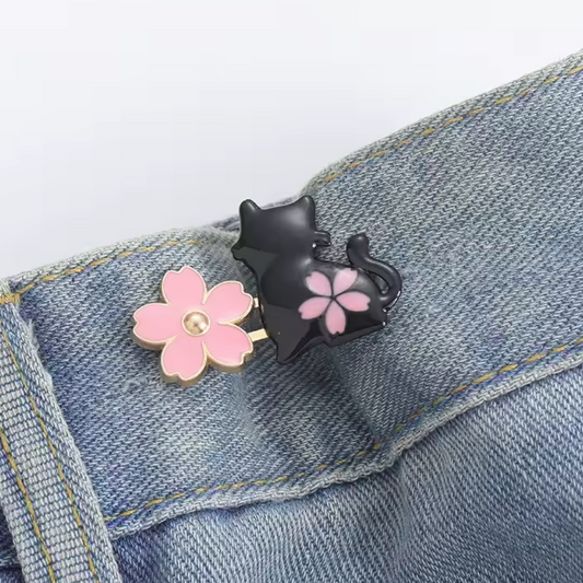 cat negro y flor